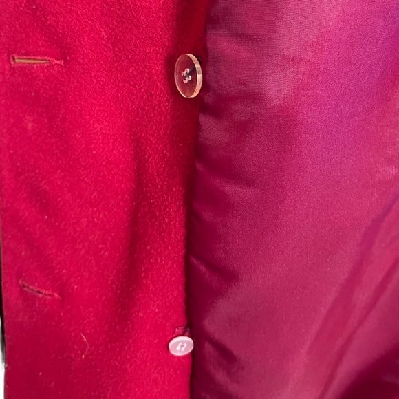 Casual Red Peacoat Size 10, MADE IN UKRAINE, 100% WOOL - Picture 7 of 10
